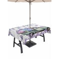 thumbnail image 1 of 60x120 Inch Outdoor Tablecloth with Umbrella Hole Zipper Rectangle Purple Flowers Rectangular Tablecloths Outside Waterproof Weeping Spring Floral Truck Butterfly Wooden Patio Table Cover for Picnic, 1 of 8