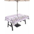 thumbnail image 1 of 60x120 Inch Outdoor Tablecloth with Umbrella Hole Zipper Rectangle Purple Lavenders Rectangular Tablecloths Outside Waterproof Spring Floral Plaid Farmhouse Elegant Patio Table Cover for Picnic Party, 1 of 8