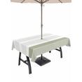 thumbnail image 1 of 60x120 Inch Outdoor Tablecloth with Umbrella Hole Zipper Rectangle Sage Green Stripe Rectangular Tablecloths Outside Waterproof Modern Rustic Horizontal Green Striped Patio Table Cover for Picnic, 1 of 8