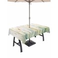 thumbnail image 1 of 60x120 Inch Outdoor Tablecloth with Umbrella Hole Zipper Rectangle Spring Botanical Rectangular Tablecloths Outside Waterproof Abstract Oil Painting Leaf Plant Patio Table Cover for Picnic Party, 1 of 8