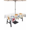 thumbnail image 1 of 60x120 Inch Outdoor Tablecloth with Umbrella Hole Zipper Rectangle Spring Floral Rectangular Tablecloths Outside Waterproof Colorful Flowers Pastoral Elegant Patio Table Cloth Cover for Picnic Party, 1 of 8