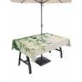 thumbnail image 1 of 60x120 Inch Outdoor Tablecloth with Umbrella Hole Zipper Rectangle Spring Leaves Rectangular Tablecloths Outside Waterproof Retro Pastoral Green Botanical Leaf Vines Patio Table Cover for Picnic, 1 of 8