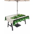 thumbnail image 1 of 60x120 Inch Outdoor Tablecloth with Umbrella Hole Zipper Rectangle St. Patrick's Day Rectangular Tablecloths Outside Waterproof Shamrock Truck Green Plaid Beige Patio Table Cover for Picnic Party, 1 of 8