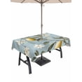 thumbnail image 1 of 60x120 Inch Outdoor Tablecloth with Umbrella Hole Zipper Rectangle Summer Lemon Rectangular Tablecloths Outside Waterproof Botanicals Floral Leaf Watercolor Blue Patio Table Cover for Picnic Party, 1 of 8