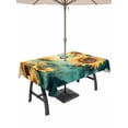 thumbnail image 1 of 60x120 Inch Outdoor Tablecloth with Umbrella Hole Zipper Rectangle Sunflower Butterfly Rectangular Tablecloths Outside Waterproof Retro Green Yellow Pastoral Floral Patio Table Cover for Picnic Party, 1 of 8