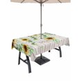 thumbnail image 1 of 60x120 Inch Outdoor Tablecloth with Umbrella Hole Zipper Rectangle Sunflower Rectangular Tablecloths Outside Waterproof Green Botanical Summer Spring Vintage Patio Table Cloth Cover for Picnic Party, 1 of 8