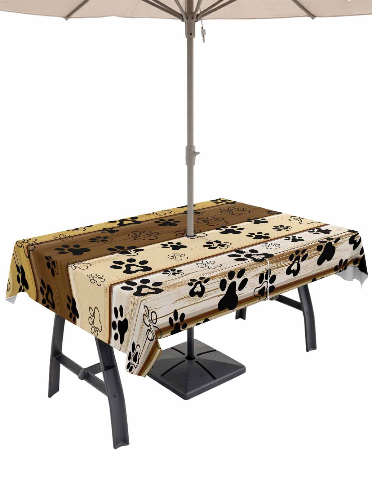 60x120 Inch Outdoor Tablecloth with Umbrella Hole Zipper Rectangle ...