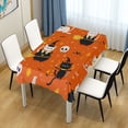 thumbnail image 1 of 60x120 Inch Tablecloth Polyester Square Tablecloth for Home Kitchen Dinner Decor Cartoon Cats in Witches' Hats, 1 of 9