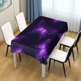 thumbnail image 1 of 60x120 Inch Tablecloth Polyester Square Tablecloth for Home Kitchen Dinner Decor Glowing Butterflies Pattern, 1 of 9