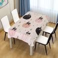 thumbnail image 1 of 60x120 Inch Tablecloth Polyester Square Tablecloth for Home Kitchen Dinner Decor Peach Pumpkins with Black Bows, 1 of 9