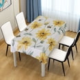 thumbnail image 1 of 60x120 Inch Tablecloth Polyester Square Tablecloth for Home Kitchen Dinner Decor Yellow Daisies and Bees, 1 of 9