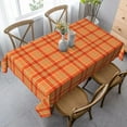 thumbnail image 1 of 60x120 Rectangle Tablecloth - Oblong Orange Red Buffalo Plaid Table Cloth Checkered Gingham Tartan Waterproof Spill Proof Washable Outddor Table Cover for Fall/Winter Thanksgiving Christmas, 1 of 5