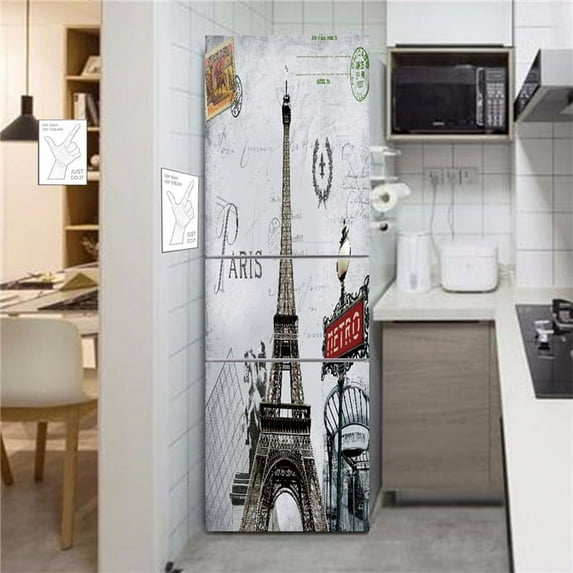 60x180 Landscape Flower 3D Refrigerator Sticker For Kitchen Waterproof Vinyl Fridge Cover Decal Home