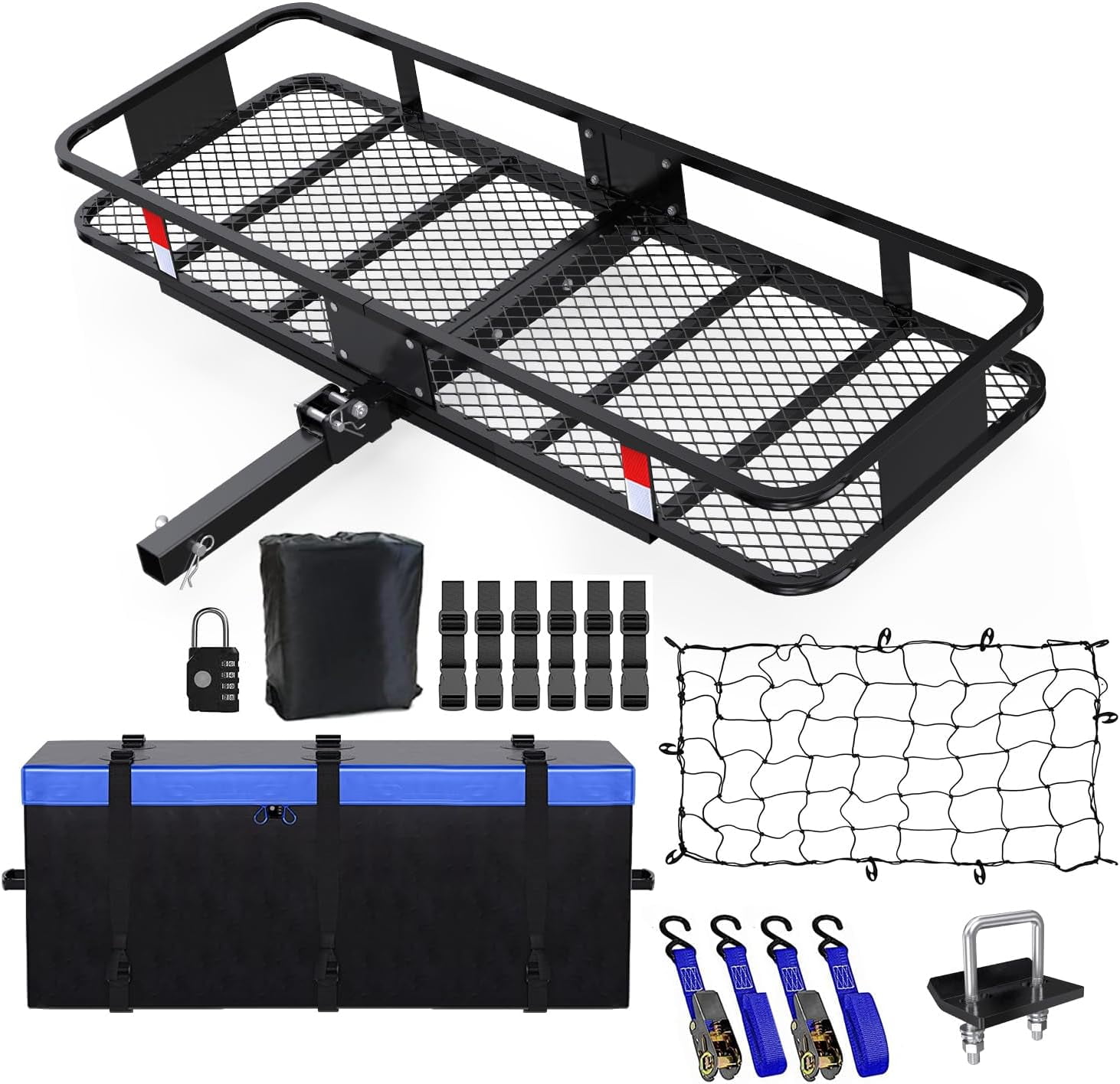 60x20x6 Hitch Cargo Carrier for 2 Inch Receiver, 500LB Capacity Hitch