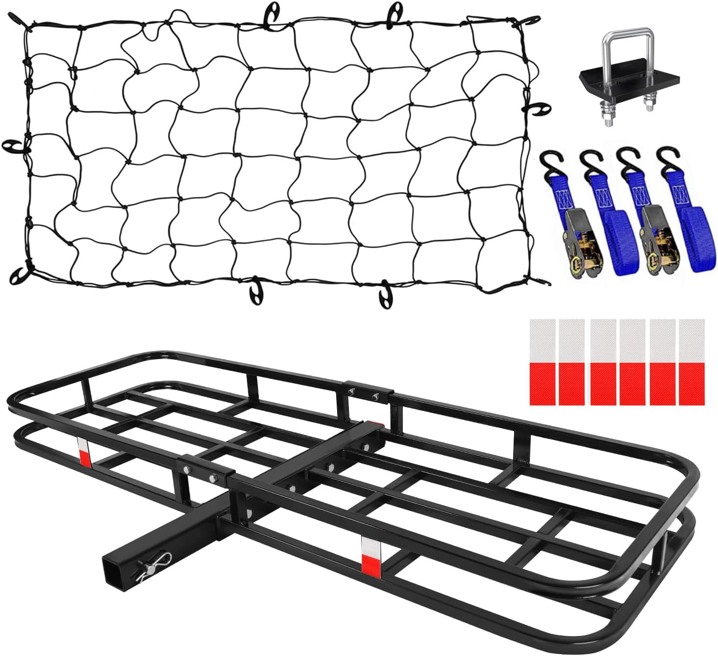 60x20x6 Hitch Cargo Carrier for 2 Inch Receiver, 500LB Capacity Hitch