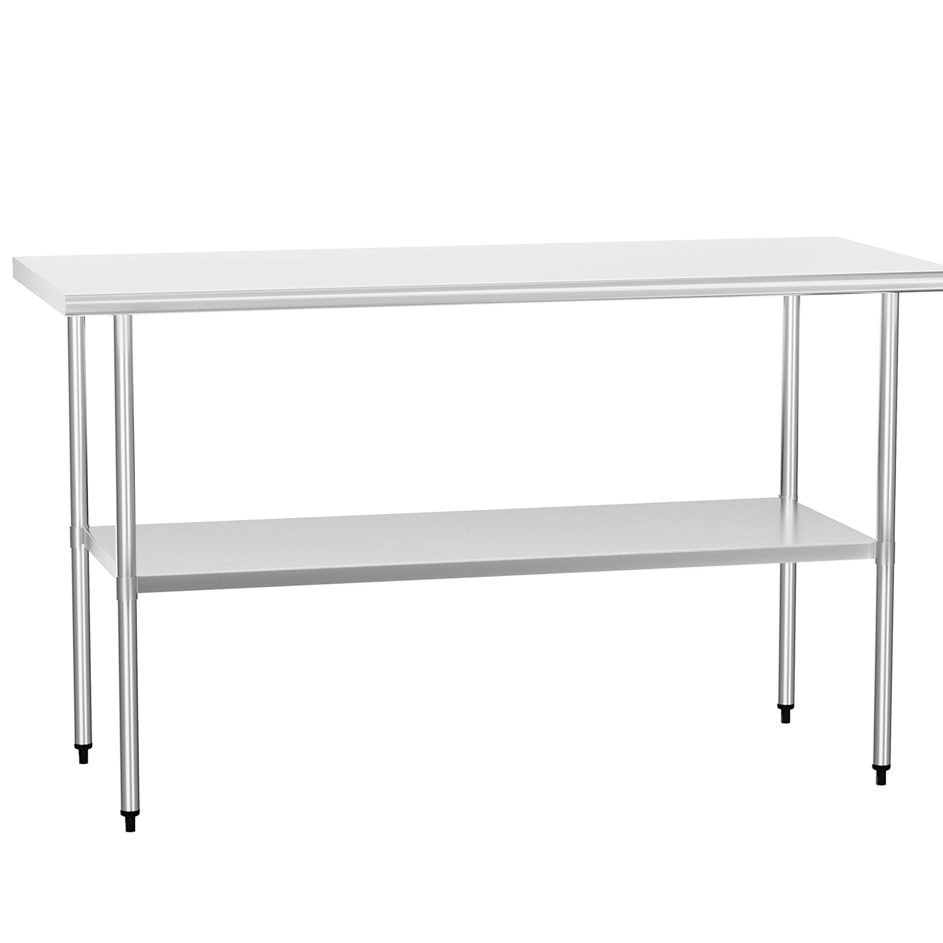 60x24 Inch Stainless Steel Table - , Adjustable Undershelf, Suited For ...