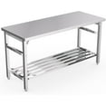 thumbnail image 1 of 60x24 Inch Stainless Steel Work Table for Prep & Work, Folding NSF Commercial Food Prep Worktable with Adjustable Undershelf for Kitchen Prep Work, Restaurant, Home and Hotel, 1 of 7