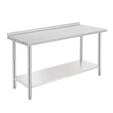60x24x35 Inch Stainless Steel Workbench with Adjustable Undershelf, Heavy Duty Utility Table for Garage, Workshop, or Lab