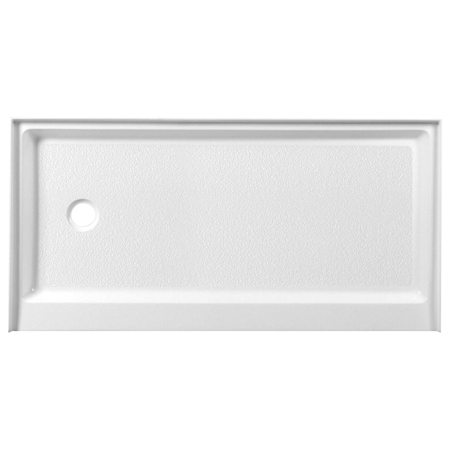 Glossy White 60'' x 30'' Acrylic Shower Base with Left Drain