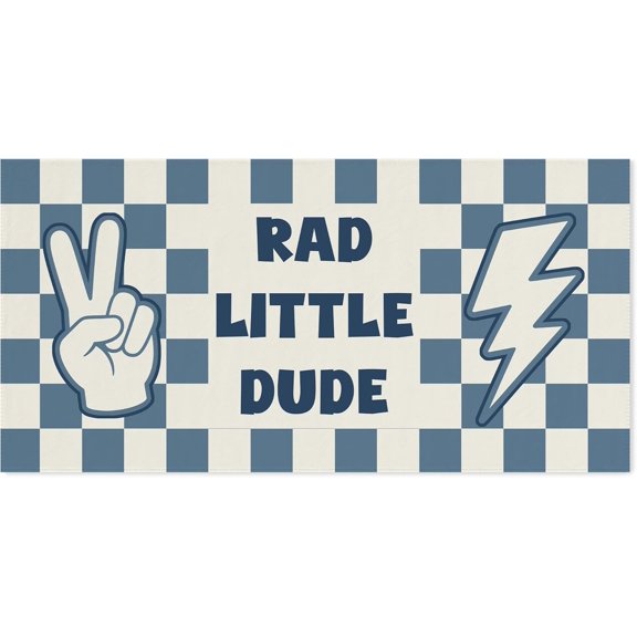60x30inch Blue Checkered Beach Towel Retro Rad Little Dude Lightweight Soft Quick Dry Bath Towel Travel Camping Gifts for Women Men Yoga Gym Swim Pool Towel