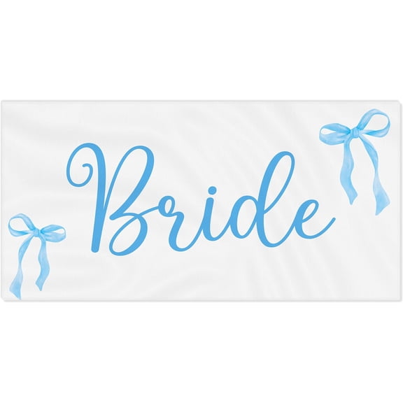 60x30inch Bride Beach Towel Cute Blue Bow Bachelorette Honeymoon Lightweight Soft Quick Dry Bath Towel Travel Camping Gifts for Women Men Yoga Gym Swim Pool Towel