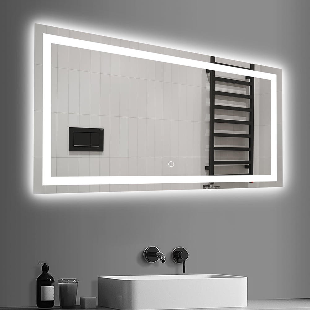 View of 60x36 Inch LED Bathroom Mirror with Lights,Wall Mounted Vanity Mirror ...
