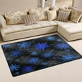 thumbnail image 1 of 60x39in Area Rug Machine Washable Floor Mats Skid-Resistant Backing Carpet for Home Kitchen Bedroom Blue Snowflake Pattern, 1 of 7