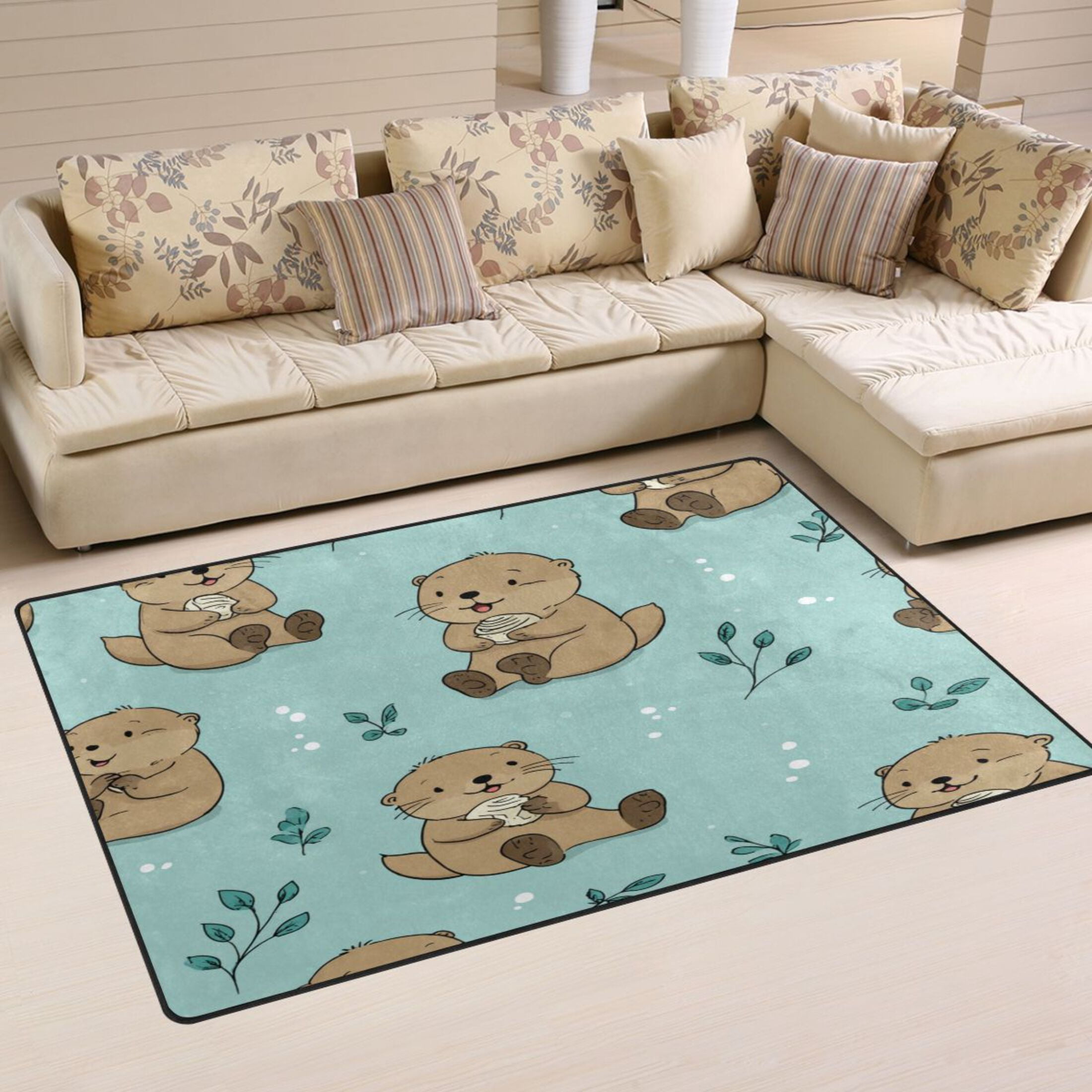 Good Rug Mats 60x39in Area Rug Machine Washable Floor Mats Skid-Resistant Backing ...