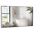 thumbnail image 1 of 60x40 Inch Oversized Modern Bathroom Mirror with Removable Tray & Aluminum Frame - Vertical/Horizontal Wall Mount for Bathroom, Living Room, Bedroom, 1 of 9