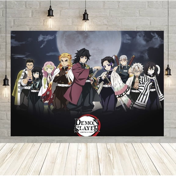 60x40 inch Demon Slayer party background, Demon Slayer themed background suitable for decorating parties and gatherings with friends.