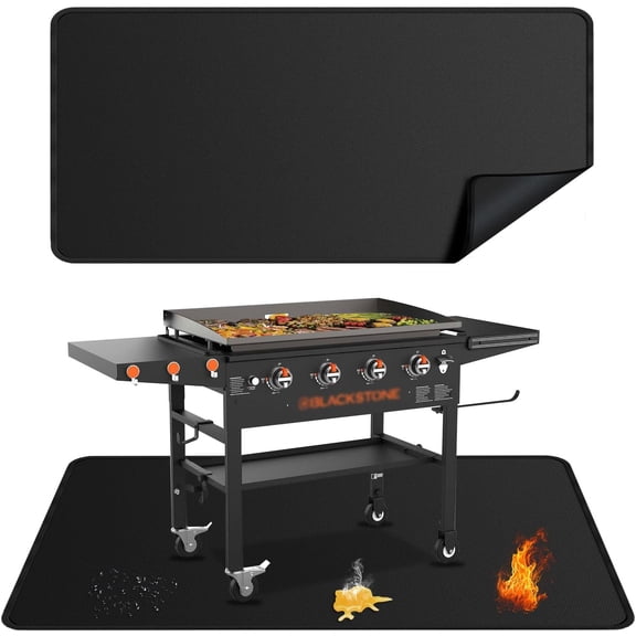 60x40 inches Large Under Grill Mats for Blackstone, Double-Sided Fireproof Outdoor Grill Protective Mat, Oilproof Waterproof BBQ Fire Pit Fireplace Mat
