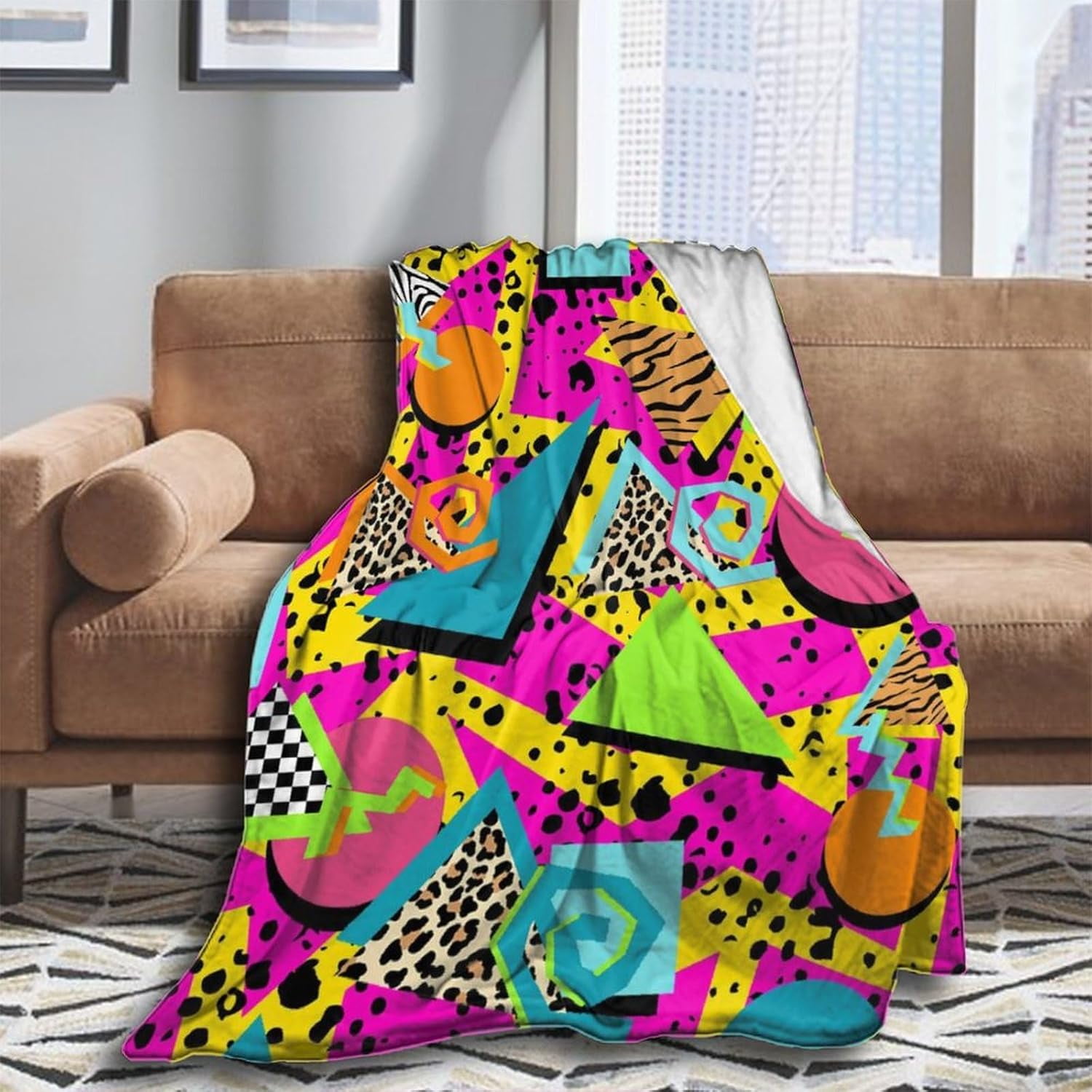 60x50 Inches Flannel Throw Blanket Lightweight All Season for Couch