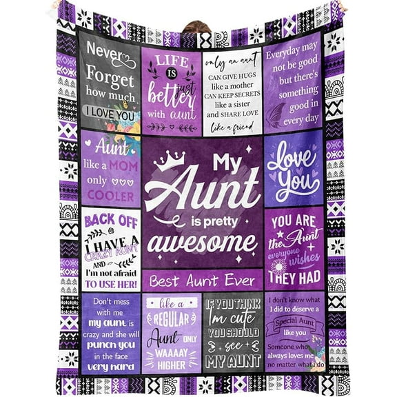 60x50IN Aunt Gifts Blankets, Auntie Gift Ideas, Gifts for Aunt from Niece/Nephew, Auntie Birthday Gift, Soft Throw Blankets