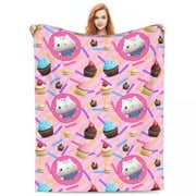 [60x50inch] Tranquil Guild Cartoon Cute G-Gabbys Girl Dollhouse Flannel Throw Blanket Blankets For Sofa Outdoor Super Soft Bedding ThrowsGift For Men & Women, Gift For Kids, Birthday Gift,Christmas