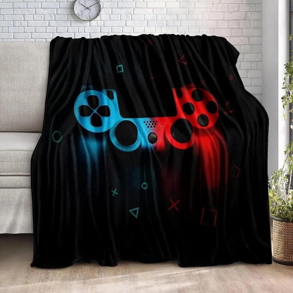 [60x50inch] [Vibrant Bazaar] Soft Funny Throw Blanket Bedding Gaming Gamer Gift For Couch Sofa For For Kids Boys Teens Video Game Comfortable Warm Fluffy For Home Office School Travel
