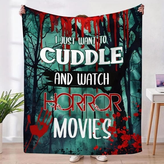 [60x50inch] [Vibrant Bazaar] Soft Funny Throw Blanket Horror Movie Themed Comfortable Flannel Blanket And Warm For Sofas,Beds,Offices And Travel Perfect Halloween Gift