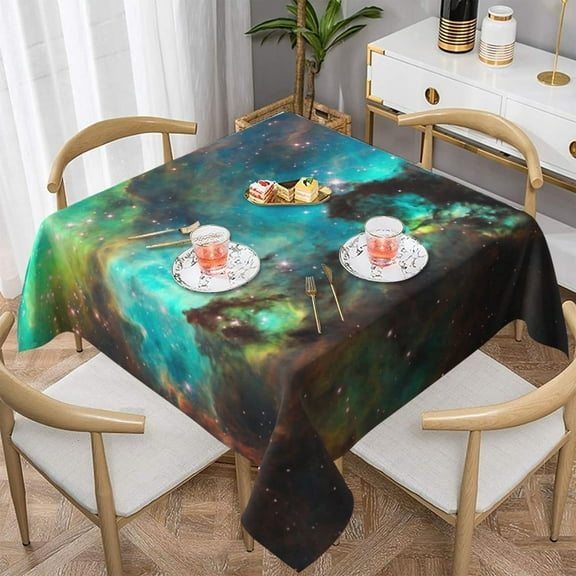 60x60 Inch Table Cloths for Square Tables, Universe Galaxy Space Tablecloth, Farmhouse Table Cover for Dining Table Waterproof Wipeable Tablecloths for Kitchen Dining Room Party