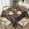 thumbnail image 1 of 60x60 Inch Table Cloths for Square Tables, Wine Cork Tablecloth, Farmhouse Table Cover for Dining Table Waterproof Wipeable Tablecloths for Kitchen Dining Room Party, 1 of 6