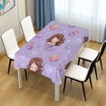 thumbnail image 1 of 60x60 Inch Tablecloth Polyester Square Tablecloth for Home Kitchen Dinner Decor Purple Adorable Mermaid, 1 of 9