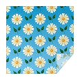 thumbnail image 1 of 60x60in(152x152cm) Square Tablecloth, Waterproof Polyester Table Cover, Wrinkle Resistant & Washable Fabric for Dining, Kitchen, Picnic, Daisy Flowers Print, 1 of 6