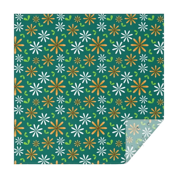 60x60in(152x152cm) Square Tablecloth, Waterproof Polyester Table Cover, Wrinkle Resistant & Washable Fabric for Dining, Kitchen, Picnic, Daisy Flowers Print