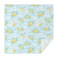 thumbnail image 1 of 60x60in(152x152cm) Square Tablecloth, Waterproof Polyester Table Cover, Wrinkle Resistant & Washable Fabric for Dining, Kitchen, Picnic, Daisy Flowers Print, 1 of 6