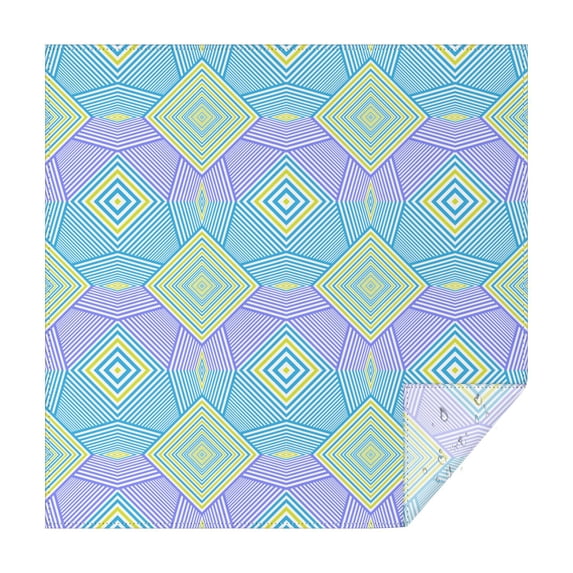 60x60in(152x152cm) Square Tablecloth, Waterproof Polyester Table Cover, Wrinkle Resistant & Washable Fabric for Dining, Kitchen, Picnic, Elegant Geometric Print