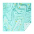 thumbnail image 1 of 60x60in(152x152cm) Square Tablecloth, Waterproof Polyester Table Cover, Wrinkle Resistant & Washable Fabric for Dining, Kitchen, Picnic, Turquoise Marble Pattern, 1 of 6