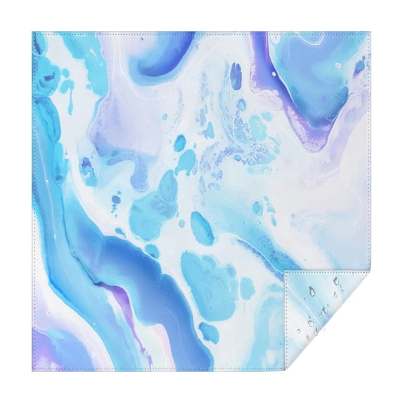 60x60in(152x152cm) Square Tablecloth, Waterproof Polyester Table Cover, Wrinkle Resistant & Washable Fabric for Dining, Kitchen, Picnic, Turquoise Marble Pattern