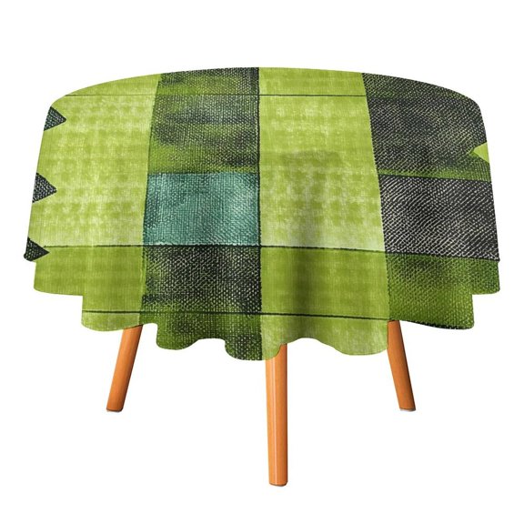 60x60in Round Tablecloth Car Line Straight And Dense Wireless Head Gap Durable Easy To Clean For Picnic Living Room Dining Room Chartreuse Retro Houndstooth Hand-drawn Sketch_4