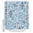 thumbnail image 1 of 60x72 Inch Shower Curtains for Bathroom Blue Paisley Fabric Bath Curtain Decor Ethnic Abstract Art Vintage Waterproof Restroom Curtains Shower Set Accessories with 12 Hooks 60 Inch, 1 of 6