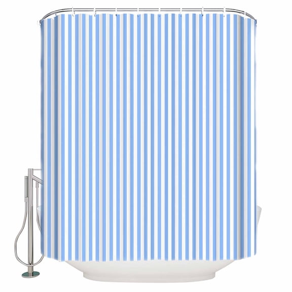 60x72 Inch Shower Curtains for Bathroom Blue White Stripe Fabric Bath Curtain Decor Modern Minimalist Geometric Striped Waterproof Restroom Curtains Shower Set Accessories with 12 Hooks 60 Inch