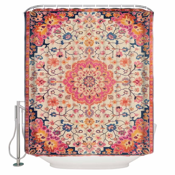 60x72 Inch Shower Curtains for Bathroom Boho Ethnic Fabric Bath Curtain Decor Southwest Aztec Tribal Geometric Aesthetic Waterproof Restroom Curtains Shower Set Accessories with 12 Hooks 60 Inch