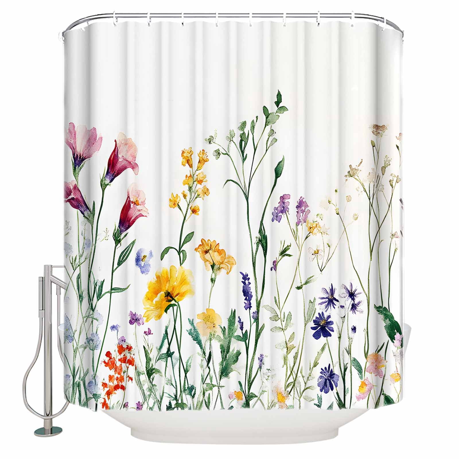60x72 Inch Shower Curtains for Bathroom Botanical Floral Fabric Bath